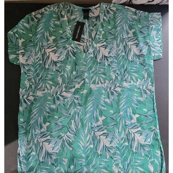 Cover 2 Cover XS Green Leaf Print Bathing Suit Cover - Picture 2 of 5